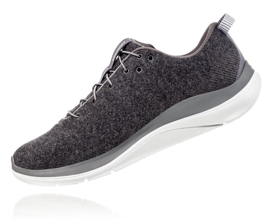 Hoka One One Running Shoes Mens Grey - Hupana Flow Wool - 07615XEVS